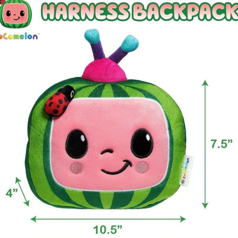 Plush-Cocomelon Kids Backpack with Safety Leash,Anti-Lost Children Toddler Backp